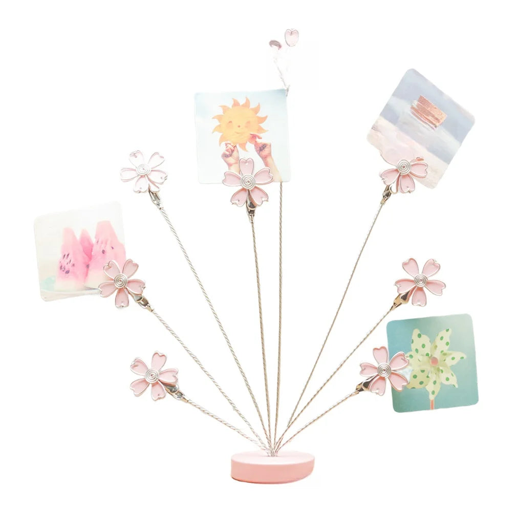 porte photos décoration floral rose argenté clips métalliques intérieur chic émaillé opalescent