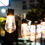 guirlande lumineuse solaire led ampoules edison industrielle vintage 8mètres ip65 decoration extérieure camping jardin