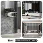 décalcomanie murale 3d argent noir rayures adhésive moderne rouleau pvc mur auto collant