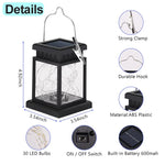 lanterne solaire 30 led noire transparente moderne clip métallique 600mAh