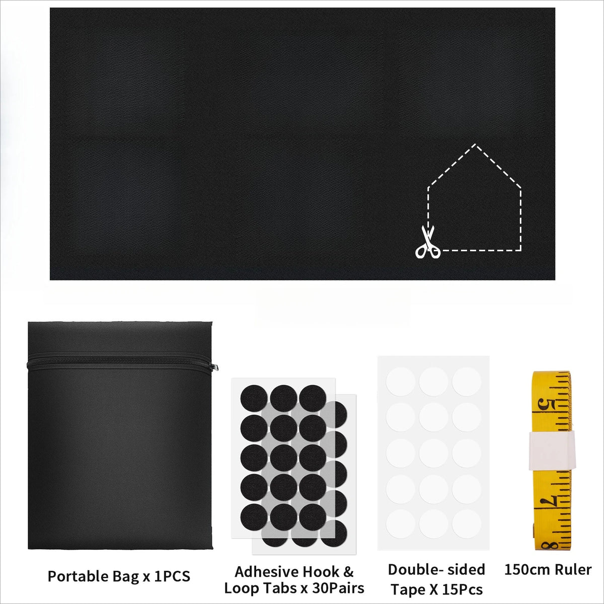 rideau volet fenêtre autocollant opaque moderne noir 100x150cm 150x200cm 150x300cm 150x400cm