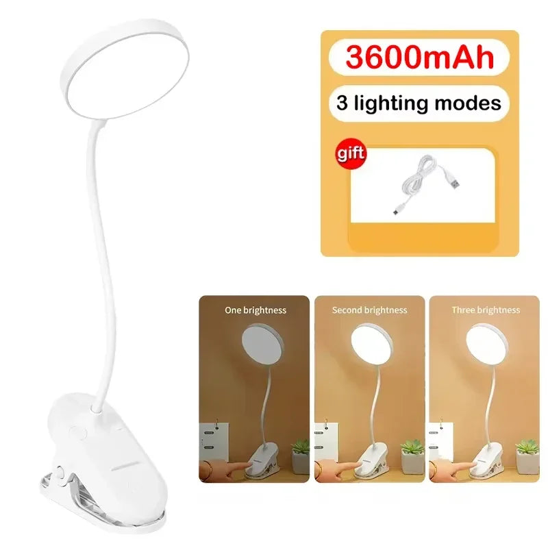lampe rechargeable led blanc moderne minimaliste clip tactile 60lm 10w ab