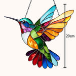 colibri tortue mosaïque verre coloré artisanal tiffany chaîne dorée décoration suspendue maison jardin