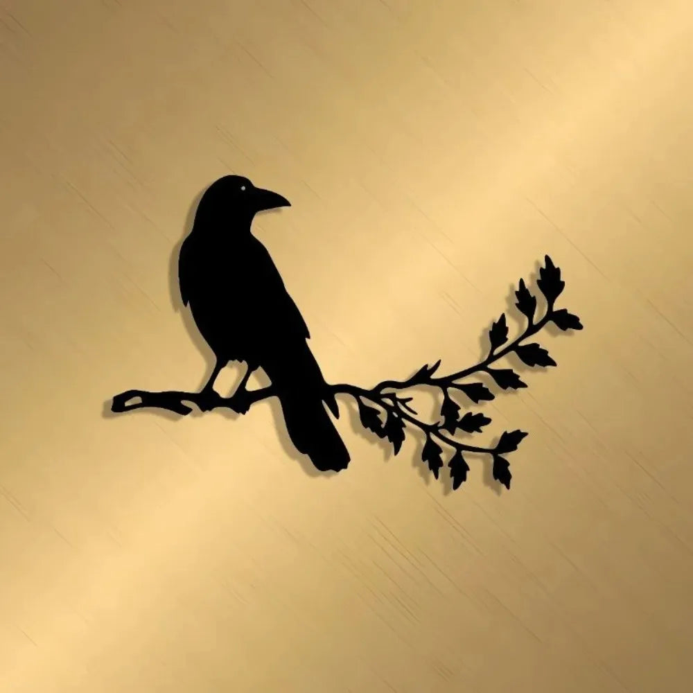 décoration murale oiseau branche silhouette noir adhésif minimaliste extérieur intérieur 20cm 30cm