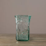 Vase moderne rustique verre vert clair texture ondulée living room chambre desktop festivité