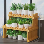 étagère plante bambou moderne simple niveaux naturel hauteur 30cm largeur 57cm