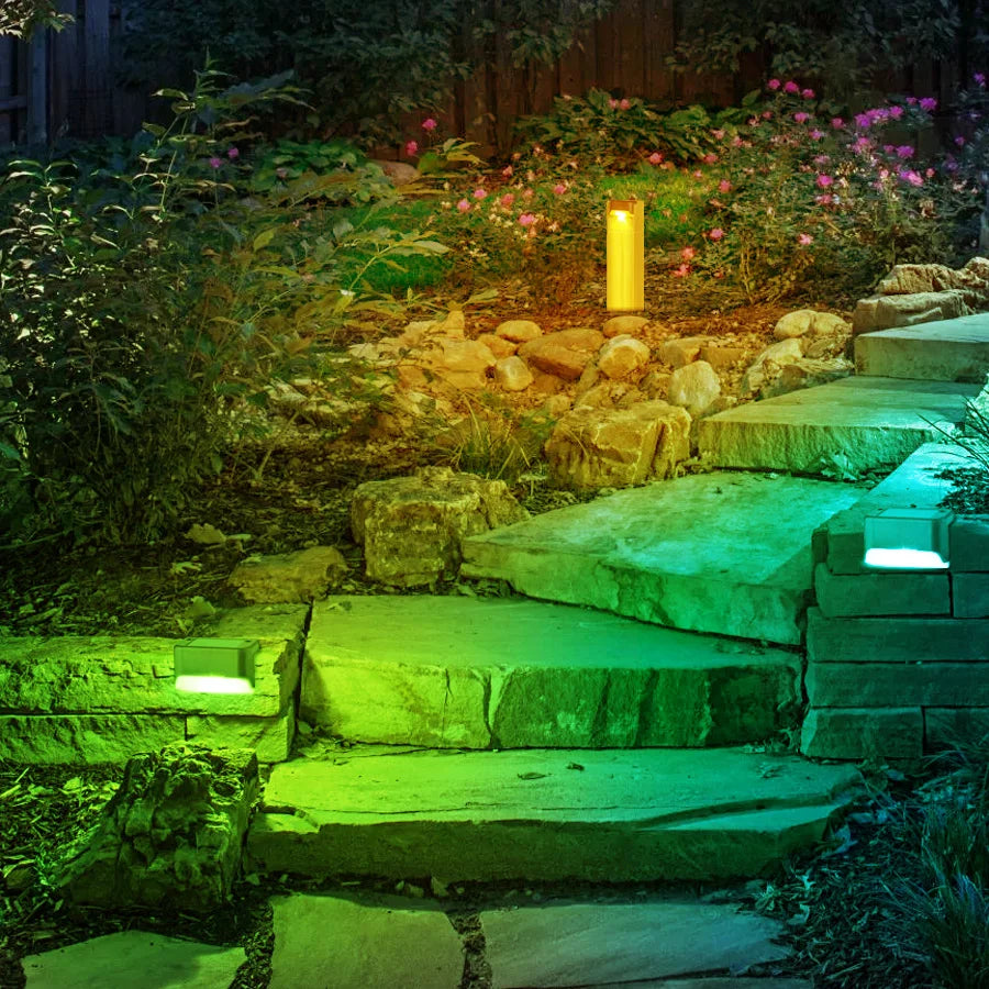 éclairage solaire moderne escalier autoinstallation led panneau solaire adhésif noir blanc lumineux minimaliste