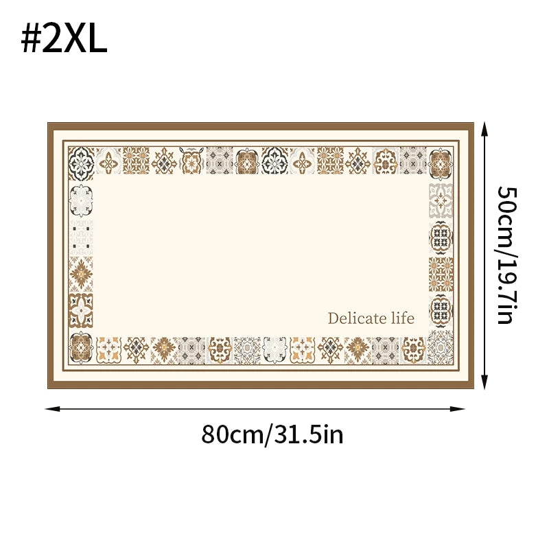 tapis bain anti dérapant absorbant moderne motif géométrique beige clair