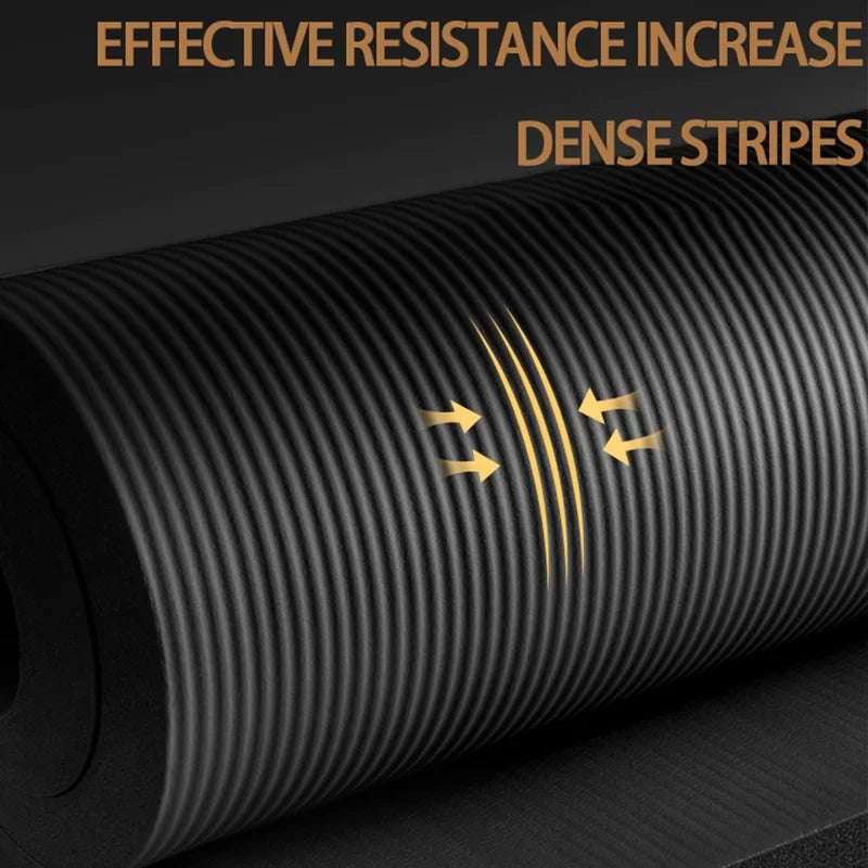 tapis yoga extra épais antidérapant noir rayures horizontales moderne cardio yoga étirements maison