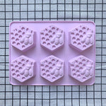 moule savon silicone hexagones nid d'abeille moderne rose violet bleu clair vert