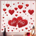 stickers muraux coeurs rouge blanc adhésifs décoration romantique fête saint valentin maison restaurant