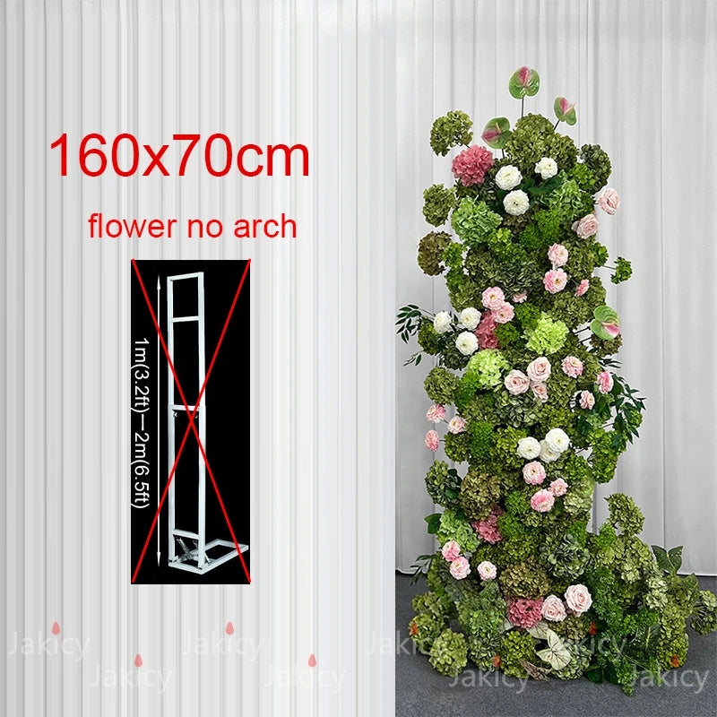Arche décorative moderne fleurs artificielles vert rose blancextérieur maison événement