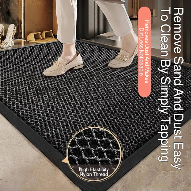 tapis d'entrée moderne imperméable 45x75cm 60x90cm noir structure 3D salon hall familial