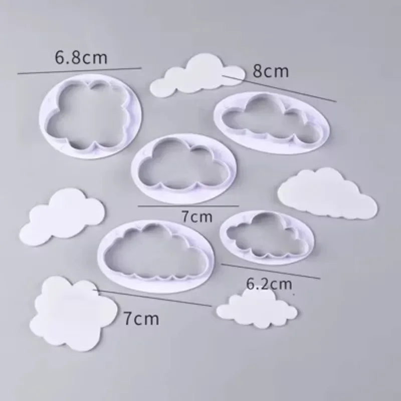 cutter biscuits forme nuages gâteaux décorations fondant pâte sucre silicone plastique