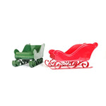 décoration noël traîneau rouge vert marron scroll moderne cadeau ornement opaque classique