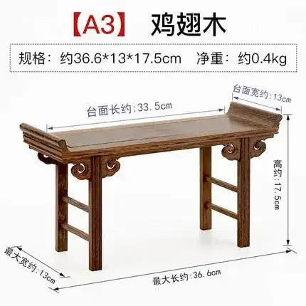 meuble pliant bois sculpté finition lisse traditionnel artisanal plateau pieds marron foncé
