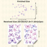 stickers muraux papillons violettes roses modernes décoration chambre enfants blancs adhésifs set deux feuilles