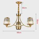 lustre moderne cuivre poli 10 têtes ampoules led transparentes rayures