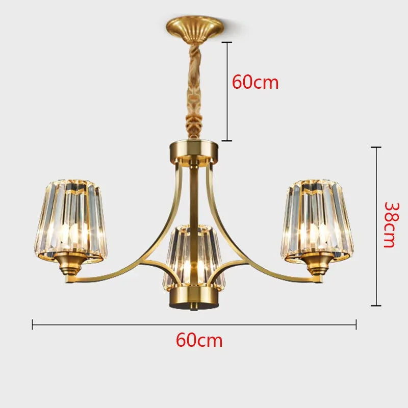 lustre moderne cuivre poli 10 têtes ampoules led transparentes rayures