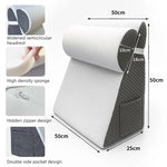 coussin wedge mousse mémoire forme tissu géométrique blanc gris oreiller intégré confortable ergonomique configurable