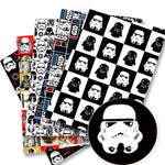 papier cadeau star wars motif stormtrooper darth vader r2d2 noir rouge gris or