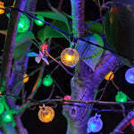 guirlande lumineuse solaire translucides blanc vert bleu jaune moderne clips patio noël