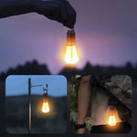 ampoule led portable rechargeable camping pêche barbecue lumière chaude carabine usb type vintage noir