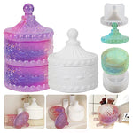 boîte bijoux violet blanc motifs floraux vintage romantique compartments grille translucentopalinedesign