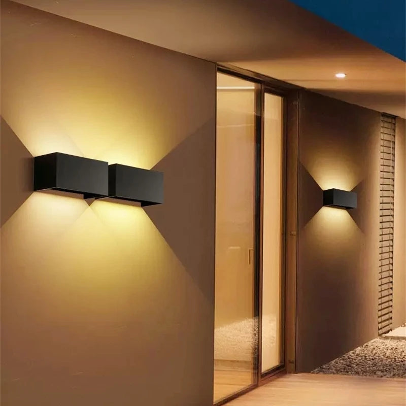 applique murale led motion sensor extérieure ip65 contemporaine 6000k 4000k 3000k đen trắng