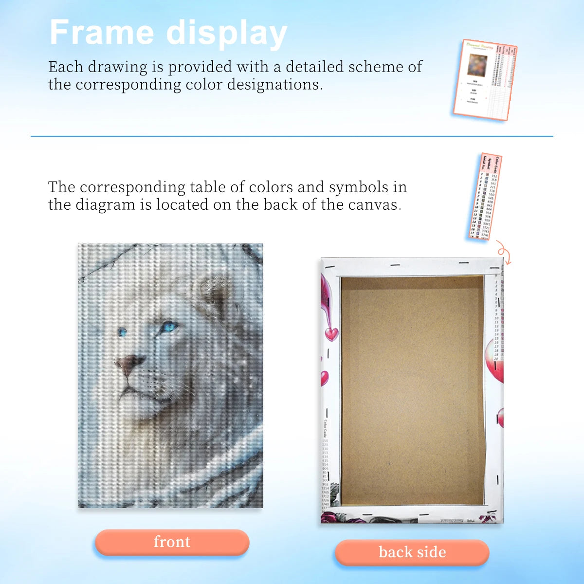 tableau diamants lion blanc peinture acrylique moderne fleurs automnales adultes décoration murale DIY