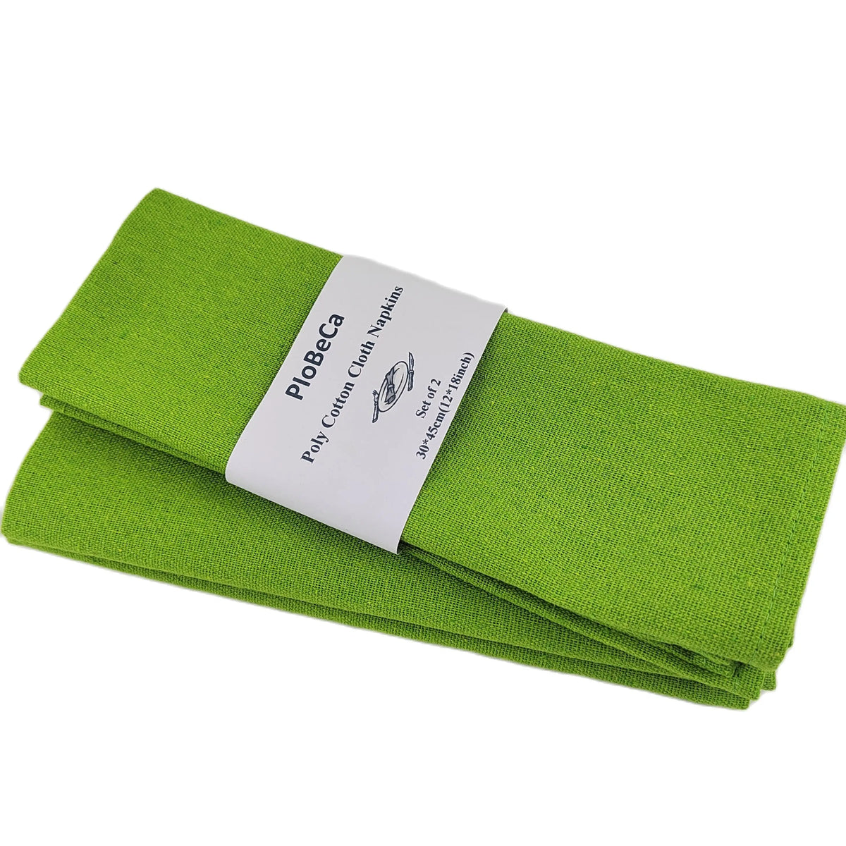 serviettes table coton polyester 30x45cm classique vert olive rouge blanc gris clair texture lin