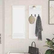 porte manteau mural blanc moderne étagères crochets miroir rangement entrée décoration épuré fixations visbles