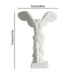 statuette victoire samothrace resine blanche ailes detaillees art grec antique deco