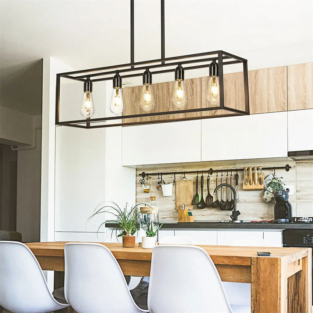 suspension industrielle moderne ampoules noir ampoules vintage métal bois texturé