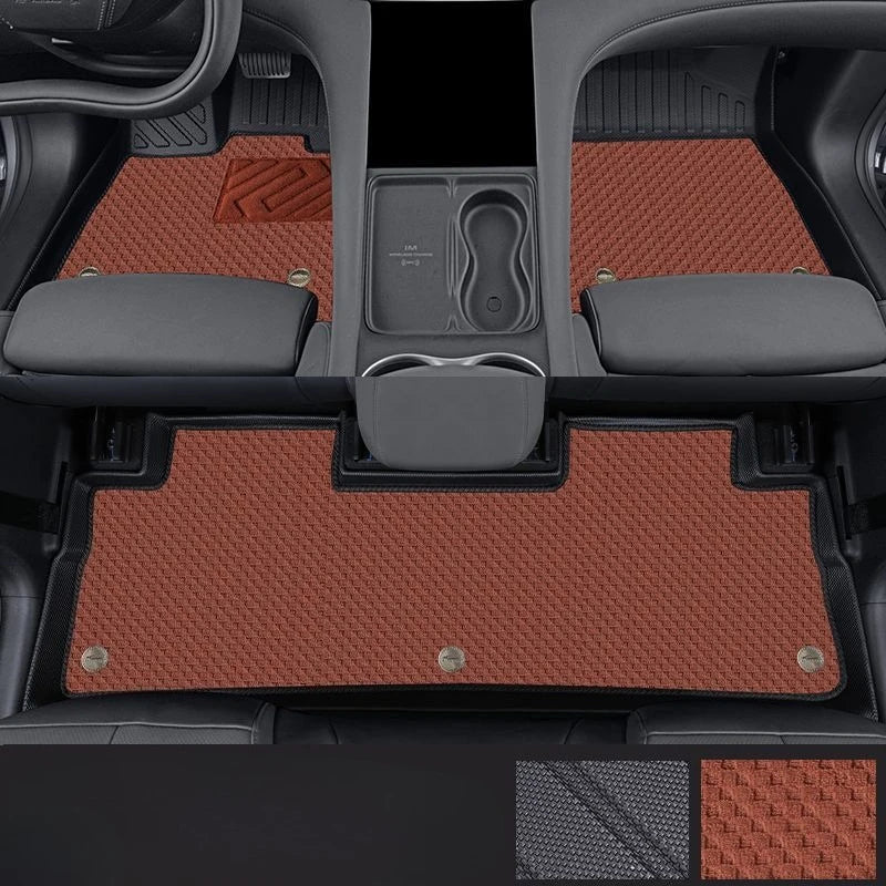 tapis sol voiture noir texture géométrique moderne clips imperméable résistant usage full body wrap