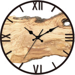 horloge murale bois marron clair minimaliste moderne salon quartz aiguille semi transparent déco chambre