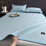 matelas rafraîchissant bleu rayures diagonales tissu pe anti bactéries air perméable lit simple double