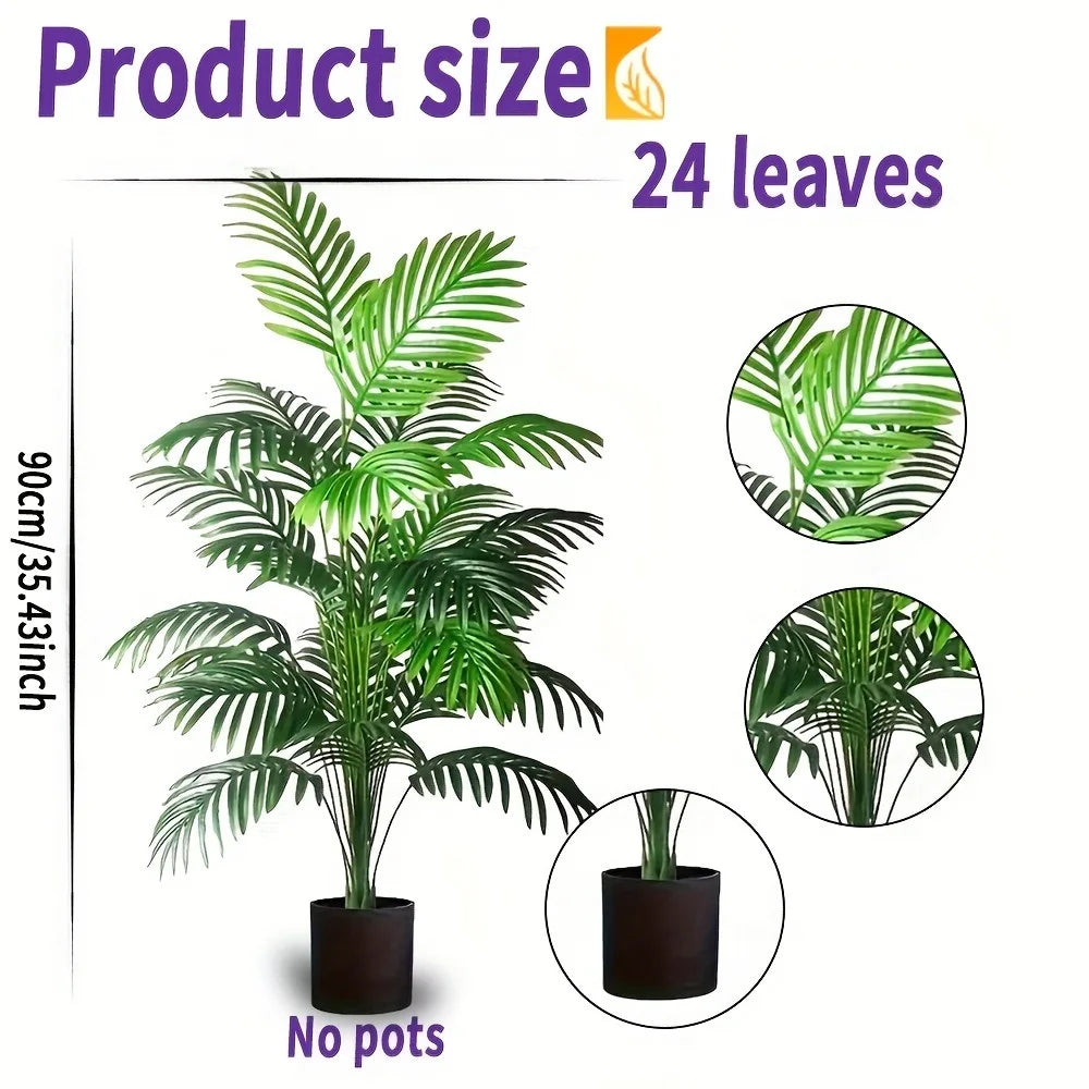 plantes artificielles palmiers feuilles vertes pots décoratifs tropical nervures apparentes extérieur intérieur assemblez vous
