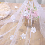 nappe table tulle transparent fleurs romantique décoration mariage blanc semi transparent farmhouse