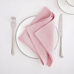 serviettes lin naturel beige clair orange blanc gris rose pâle tissu doux classique rustique