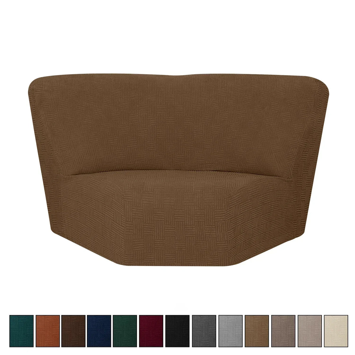 couvre siege angle marron rayures horizontales moderne elastique adhésif polyester jacquard machine linge automne
