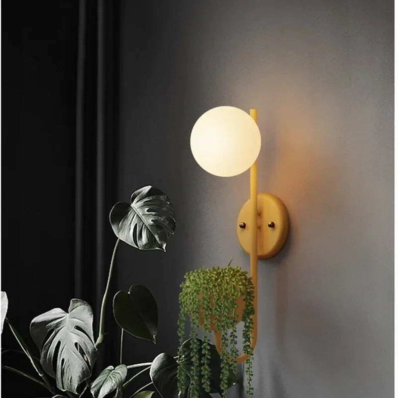 lampe murale moderne vert blanc pot plante ampoule E27 LED 90 260V