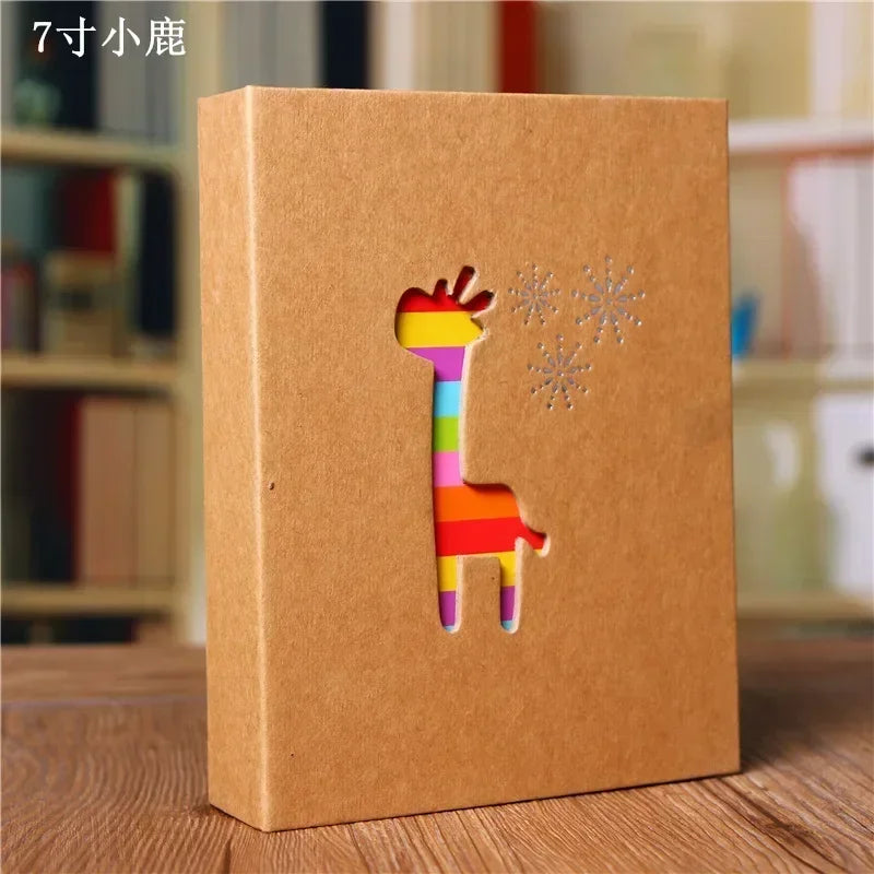 boîtes rangement marron girafe arbre pieds enfant scrapbooking photos animaux enfantinscriçãopta