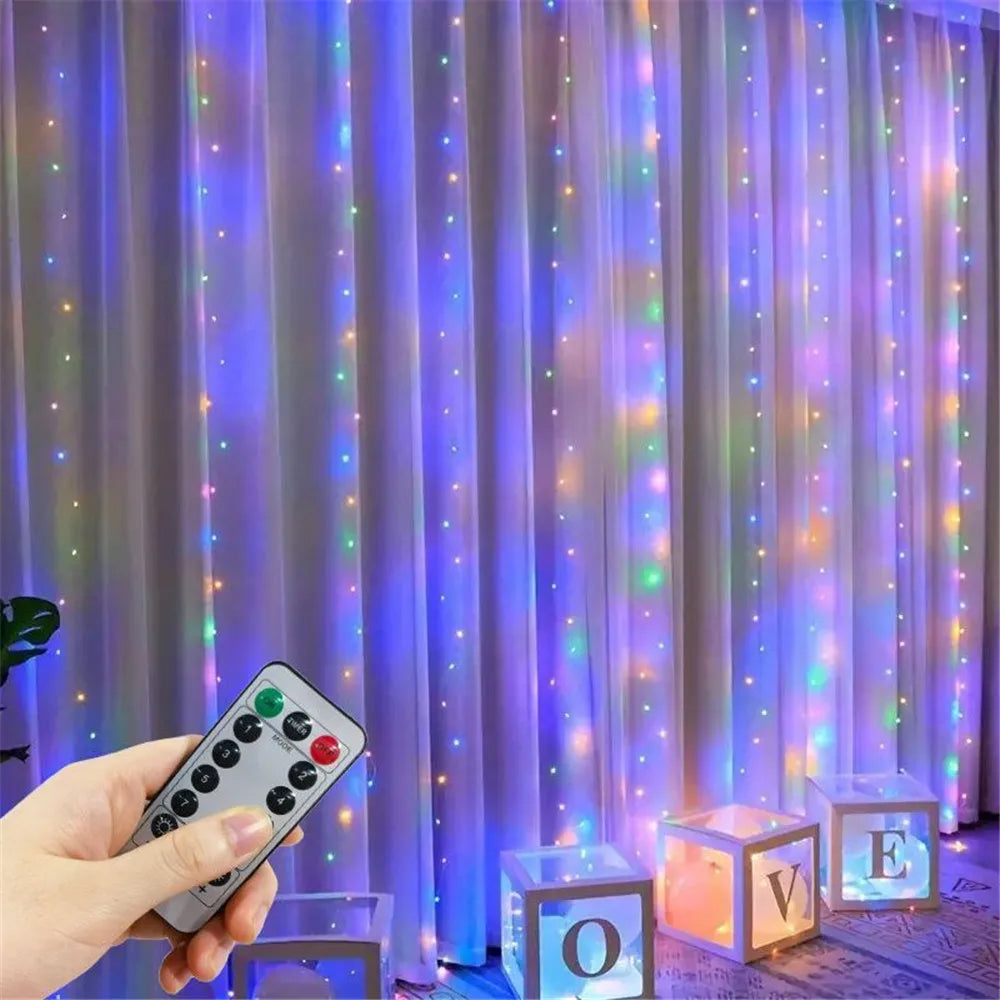 guirlande lumineuse led rose blanche jaune doré 300cm moderne télécommande usb