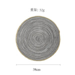 lot sets table ronds coton tressé vert gris beige motif spirale