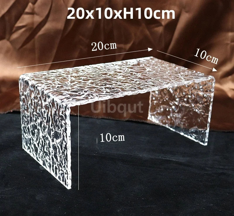 présentoir transparent moderne cupcakes stand acrylique texturé rangement étagère exposant deux pièces