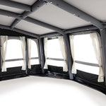 rideaux blancs tente camping transparents imperméables crochets métalliques robustes fixations modernes fonctionnels