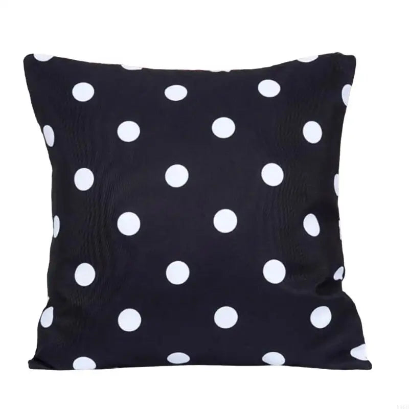 coussins décoratifs vert clair noir points blancs moderne 45cm 45cm polyester coton