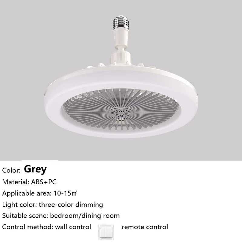 ventilateur led moderne blanc télécommande lumineux rafraîchissant chambre salon