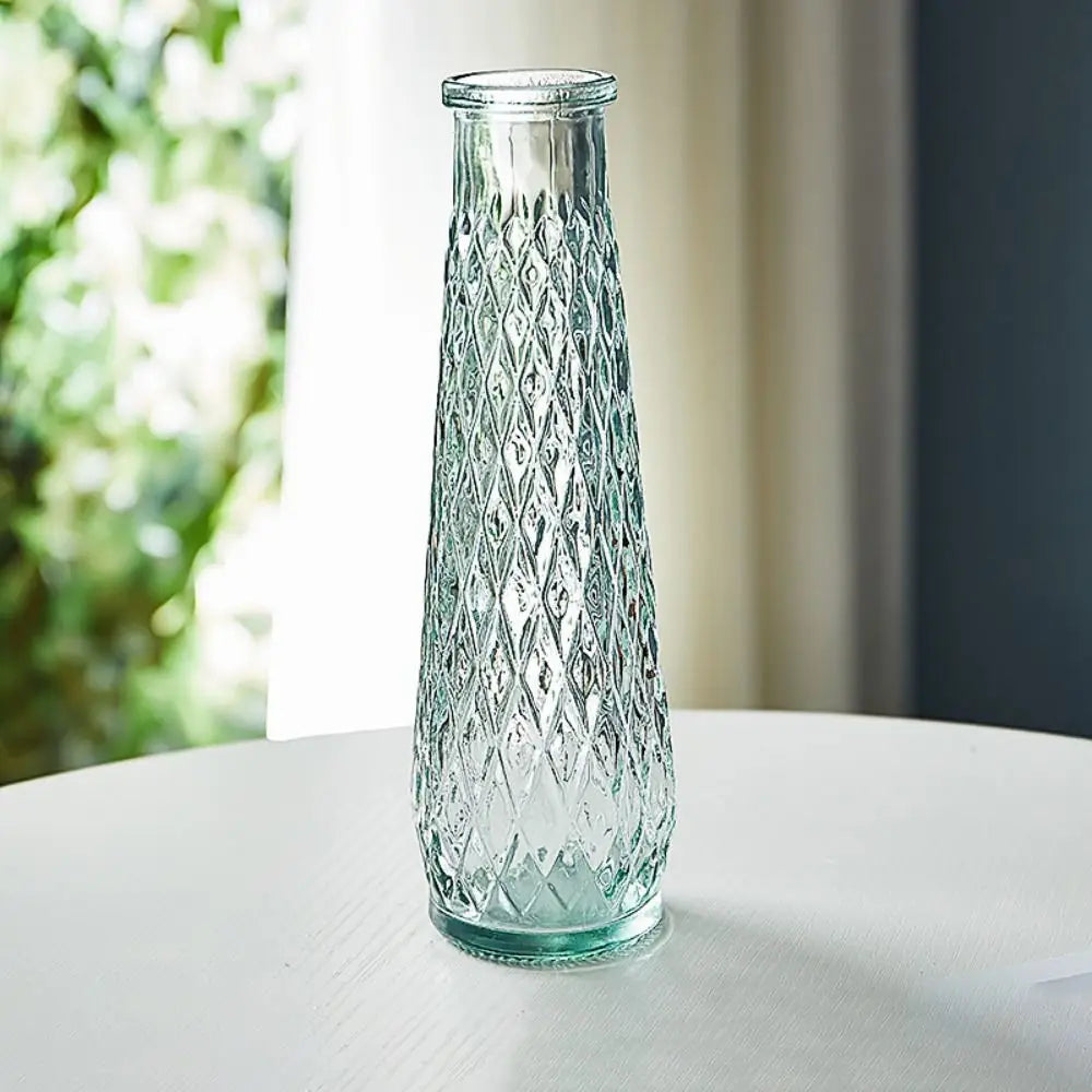 vase transparent gravé classique décoration intérieure plante hydroponique maison festive